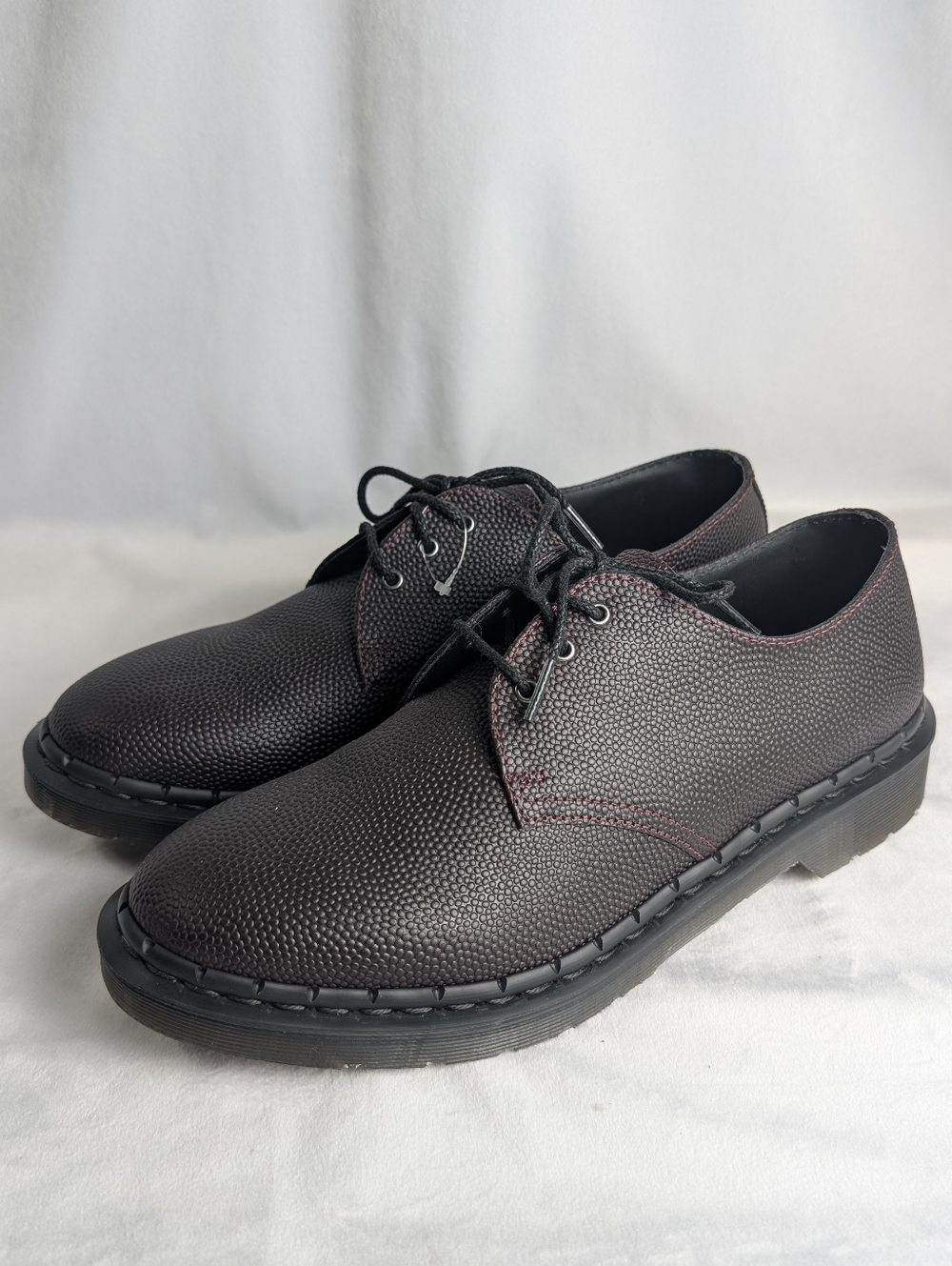 Dr. Martens 1461 Oxblood Atlas Pebble Grain Leather Oxford Shoes 11L/10M NWOB - Picture 4 of 13